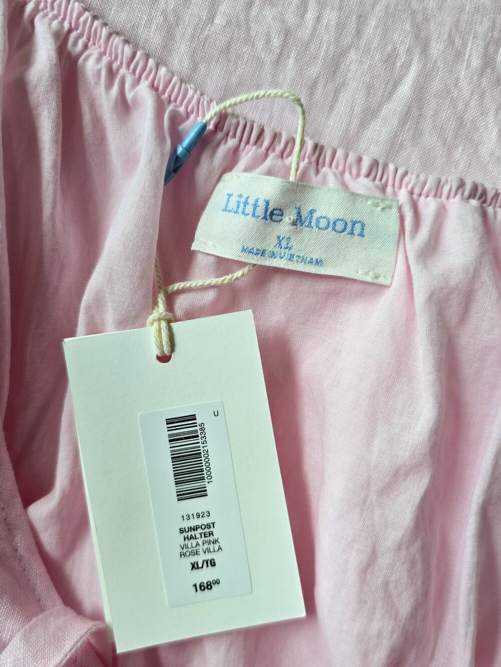 Little Moon × Aritzia Sunpost Linen Halter Dress Villa Pink Nwt - Picture 9 of 9